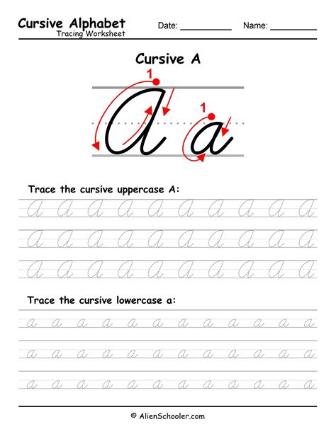 Cursive Alphabet Tracing