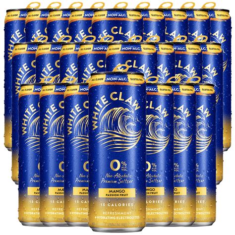 White Claw 24 Pack 0% Alcohol Mango Passion Fruit Non-Alcoholic Premium ...
