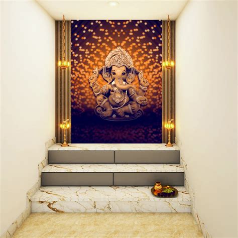 Ganpati With Lightning Background Self Adhesive Sticker Poster ...
