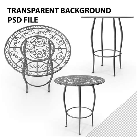 Premium PSD | Iron cafe table png