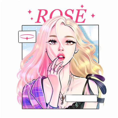 Rose Black Pink Cloth Sticker | Kotian