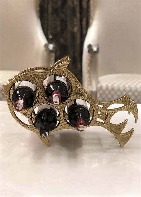 Get Wine Rack Fish Golden 5 bottles at ₹ 2799 | LBB Shop