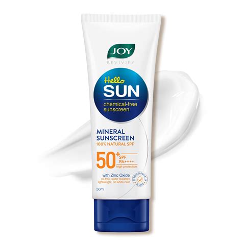 Joy SPF 50 PA++++ Mineral Sunscreen For Oily Skin with 100% Natural SPF ...