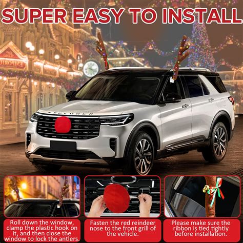 Snapklik.com : Charming Christmas Car Decoration, Festive Reindeer Car ...