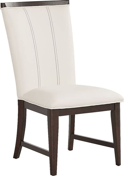 Elko Falls 5 Pc Espresso Dark Wood White Dining Room Set With Round ...