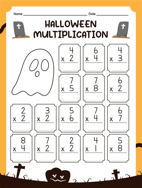 Halloween Math Worksheets Multiplication