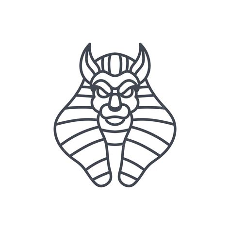 Premium Vector | Anubis line art mascot logo