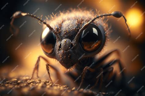 Premium Photo | Close up of an ant with big eyes generative ai