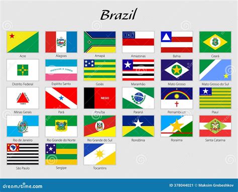 Brazilian Map With States Separated Stock Photo | CartoonDealer.com ...