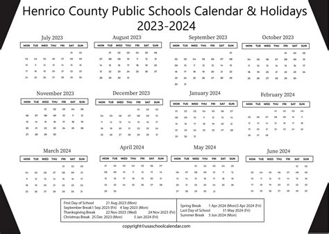 Henrico County School Calendar 2023 - Schoolcalendars.net