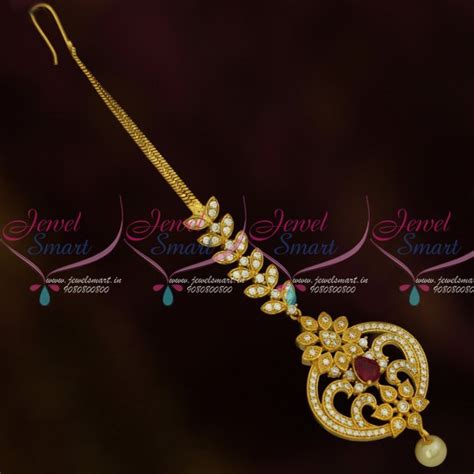 T6762 Maang Tikka Ruby Nethichutti Traditional Weddding Jewellery ...