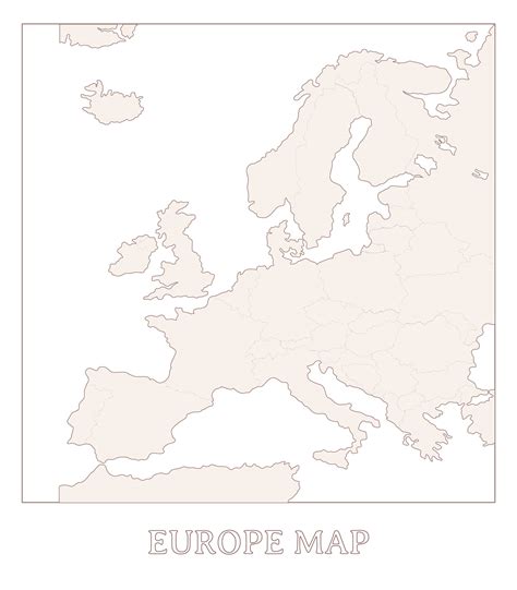 Black And White Europe Map - 20 Free PDF Printables | Printablee