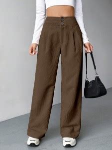 Rajovati Loose Fit Women Brown Trousers - Buy Rajovati Loose Fit Women ...