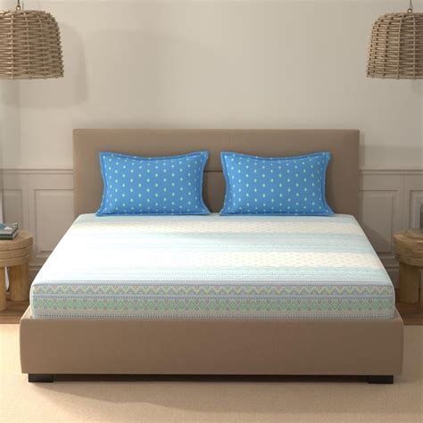 Buy PORTICO Morning Glory Cotton 140TC Printed 3Pcs King Fitted ...