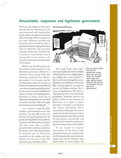 Outcomes Of Democracy - NCERT Book of Class 10 Democratic Politics II