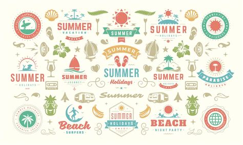 30+ Free Black Summer Holiday Labels Vector