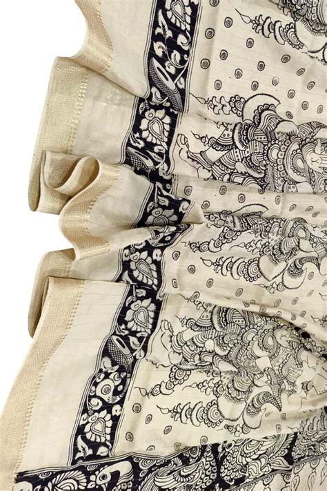 Hand Painted Kalamkari Silk Dupatta