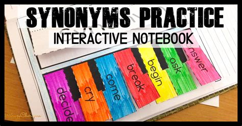 Synonyms Activities | Interactive Notebook | CrazyCharizma