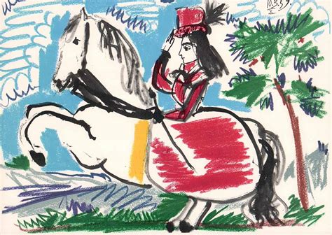 Jacqueline on Horseback III,1959 by Pablo Picasso-10 X 15 Inches ...