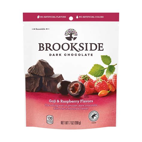 BROOKSIDE Dark Chocolate with Goji Raspberry Flavor Center Chewy Center ...