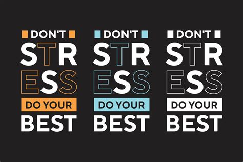 Dont stress do your best text effect typography t shirt design 14241038 ...