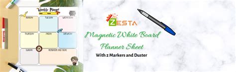 Zesta Polyvinyl Chloride Magnetic White Board/To Do List Weekly Planner ...