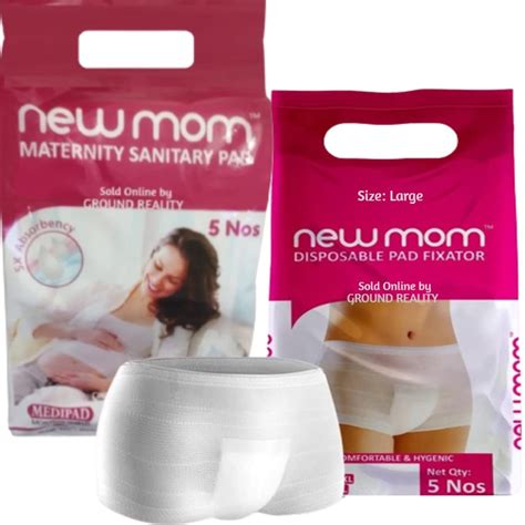 LADY HAWK Post Pregnancy New Mom (Large) 5 Panty Pad Fixator + 5 ...