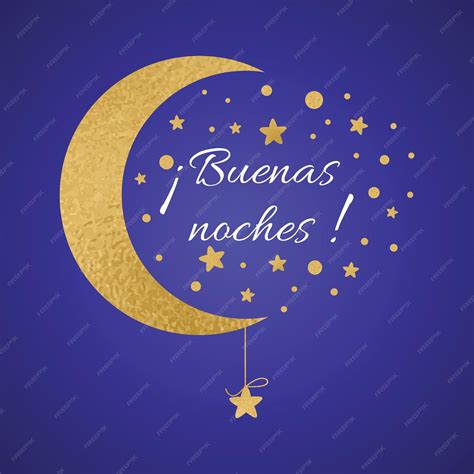 Premium Vector | Vector postcard with text good night in spanish ...