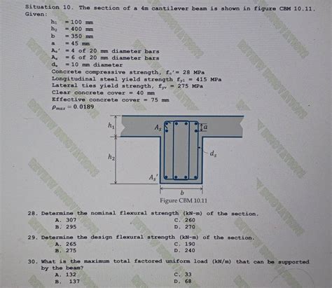 Solved: Situation 10. The section of a 4m cantilever beam is shown in ...