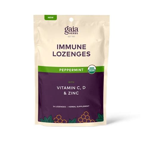 Gaia Herbs Organic Immune Lozenges - Peppermint -- 24 Lozenges - Vitacost