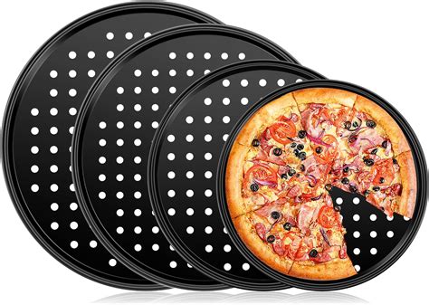 Amazon.com: Vruomi 4Pcs Pizza Pan with Holes,Non-Stick Pizza Pan ...