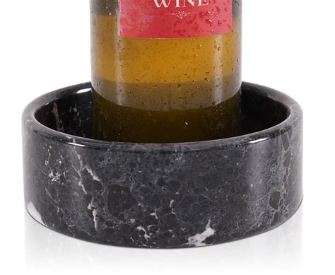 Radicaln Marble Wine Bottle Coaster Black 5.5" Handmad Wine Coasters ...