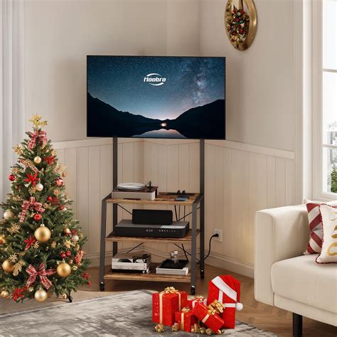 HOOBRO Rolling TV Stand with Mount and Power Outlet India | Ubuy