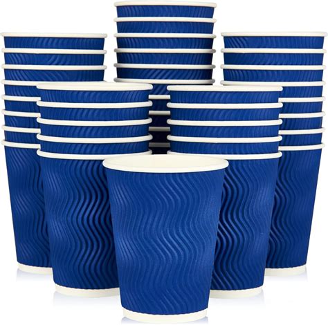 Amazon.com: Disposable Paper Coffee Cups With Lids 12 oz (100 Pack ...
