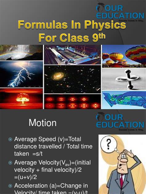 Image result for Physics Formulas for Class 9