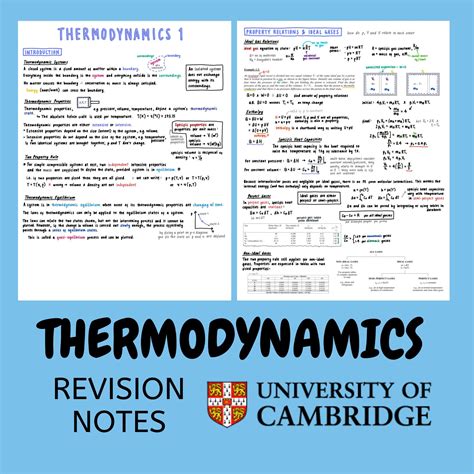 Thermodynamics Revision Notes - University of Cambridge - Etsy ...