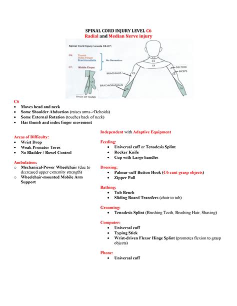 Spinal Cord Injury Level C6
