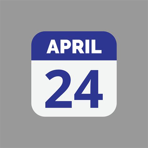 April 24 Calendar Date 23393906 Vector Art at Vecteezy
