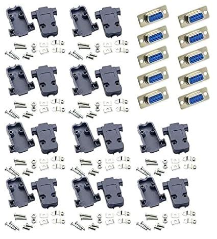 HRtronics® DB9 Female RS232 Connector with Cover | 9 Pin D-SUB ...