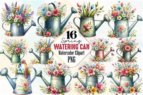 Spring Watering Can Clipart Graphic by RobertsArt · Creative Fabrica