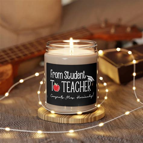 Teacher Graduation Candle, New Teacher Graduation Gift, Teacher ...