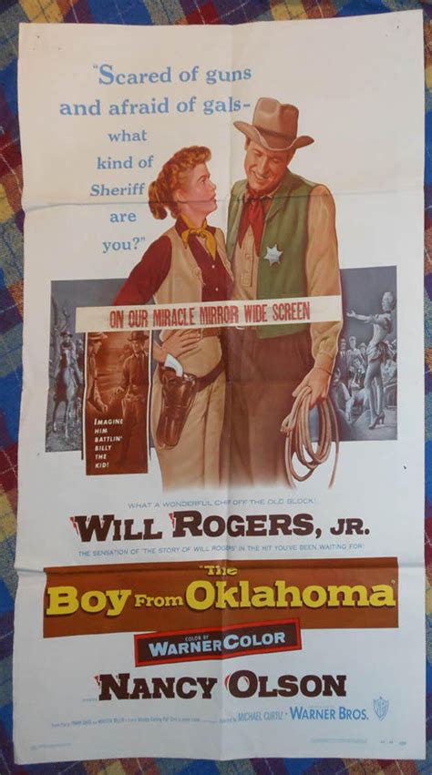 Vintage Movie Poster Will Rogers Jr. the Boy From Oklahoma 1954 - Etsy