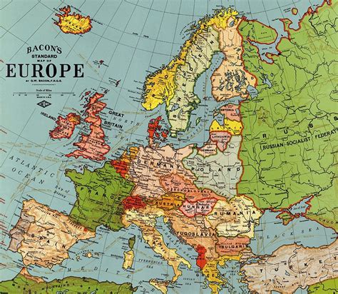 Map Of Europe Vintage