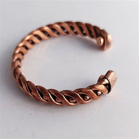 Buy Pure Copper Spiral & Dots Bangle Handcrafted Adjustable Bracelet ...