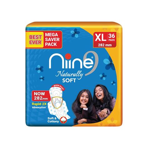 Buy NIINE Naturally Soft XL Sanitary Pads for Women | 282mm Long ...