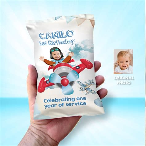 Airplane Chip Bag Wrapper With Photo, Custom Airplane Chip Bag, Custom ...