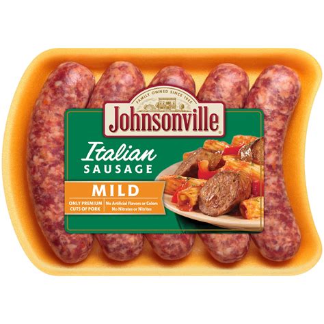 Johnsonville Mild Italian Pork Sausage Links, 19 oz, 5 Count Tray ...