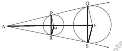 In the figure, line APQ and line ARS are two tangents of the circles M ...