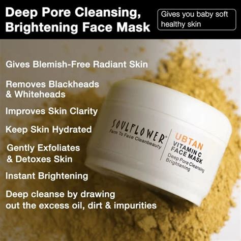 Deep Pores Cleansing & Brightening Ubtan Face Mask – Soulflower.in