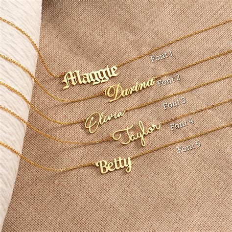 14K Gold Name Necklace, Personalized Name Necklace Women, Dainty Name ...